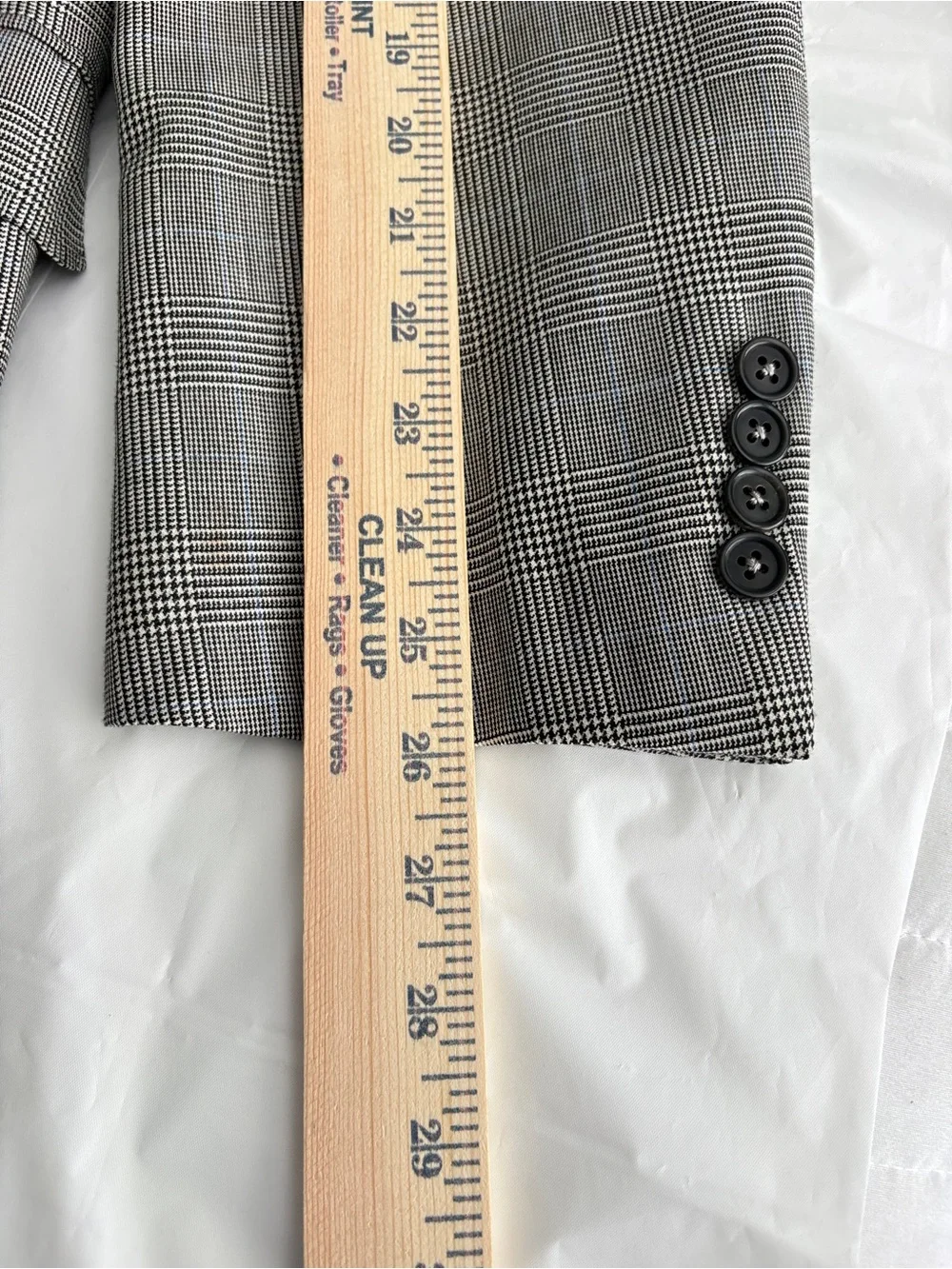 Paul Stuart Stuart’s Choice Gray Glen Plaid Super 120s Wool Blazer 44L